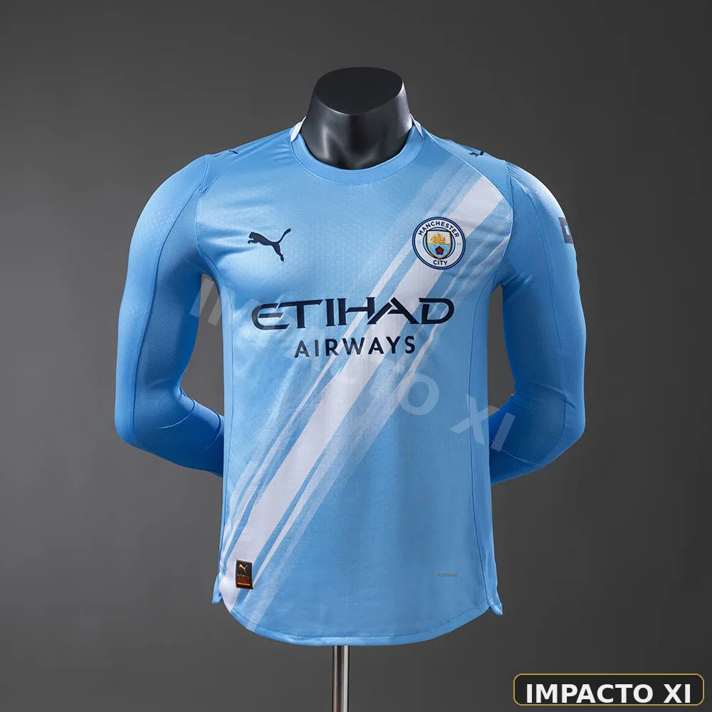 Camiseta Manchester City local 2025/26 versión jugador manga larga
