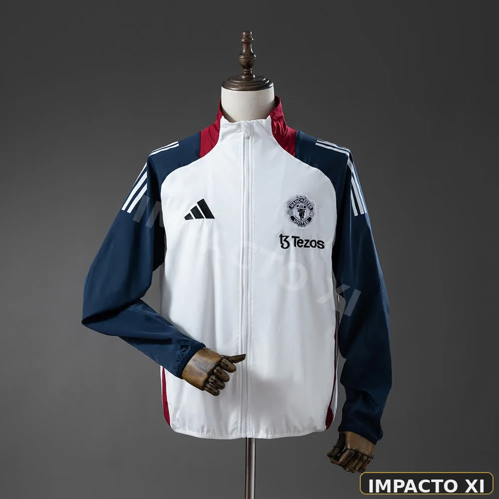 Cortavientos Manchester United · White & Navy Blue