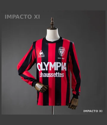 Camiseta OGC Nice local 1977/78 manga larga · Retro