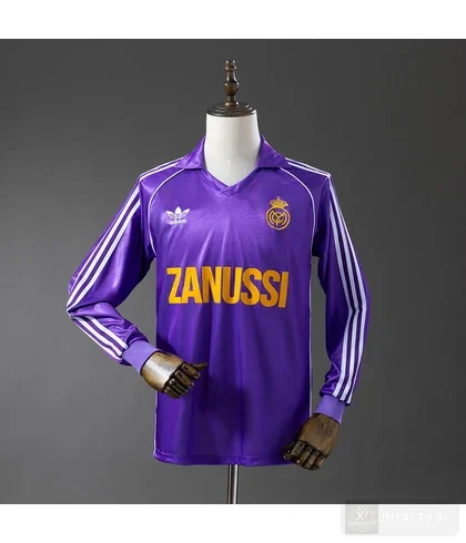 Camiseta Real Madrid equipación visitante 1984/85 · Manga larga · Retro