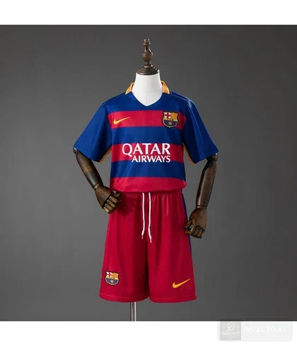 Conjunto infantil Barcelona equipación local 2015/16 · Retro