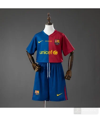 Conjunto infantil Barcelona equipación local 2008/09 · Retro