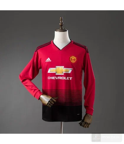 Camiseta retro Manchester United local 2018/19 manga larga