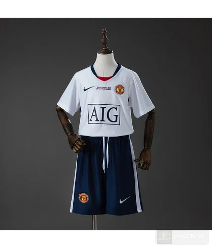 Camiseta retro Manchester United visitante 2008/09 · edición Champions niño