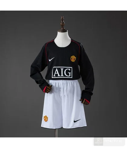 Camiseta retro Manchester United visitante 2007/08 niño manga larga
