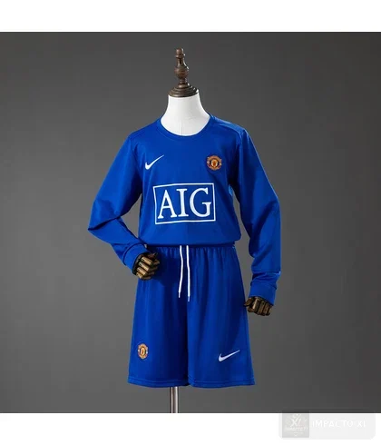 Camiseta retro Manchester United tercera 2008/09 niño manga larga