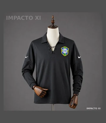 Camiseta Brasil especial 2004 manga larga · Retro · Edición especial · Negro
