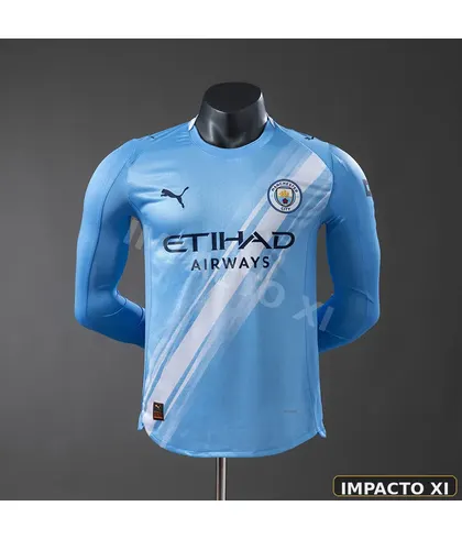 Camiseta Manchester City local 2025/26 versión jugador manga larga