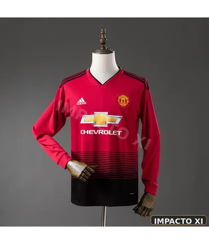 Camiseta retro Manchester United local 2018/19 manga larga