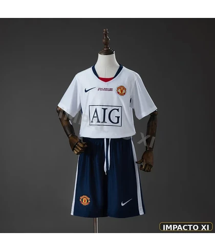 Camiseta retro Manchester United visitante 2008/09 · edición Champions niño