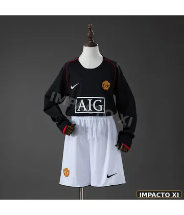 Camiseta retro Manchester United visitante 2007/08 niño manga larga