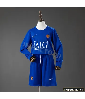 Camiseta retro Manchester United tercera 2008/09 niño manga larga